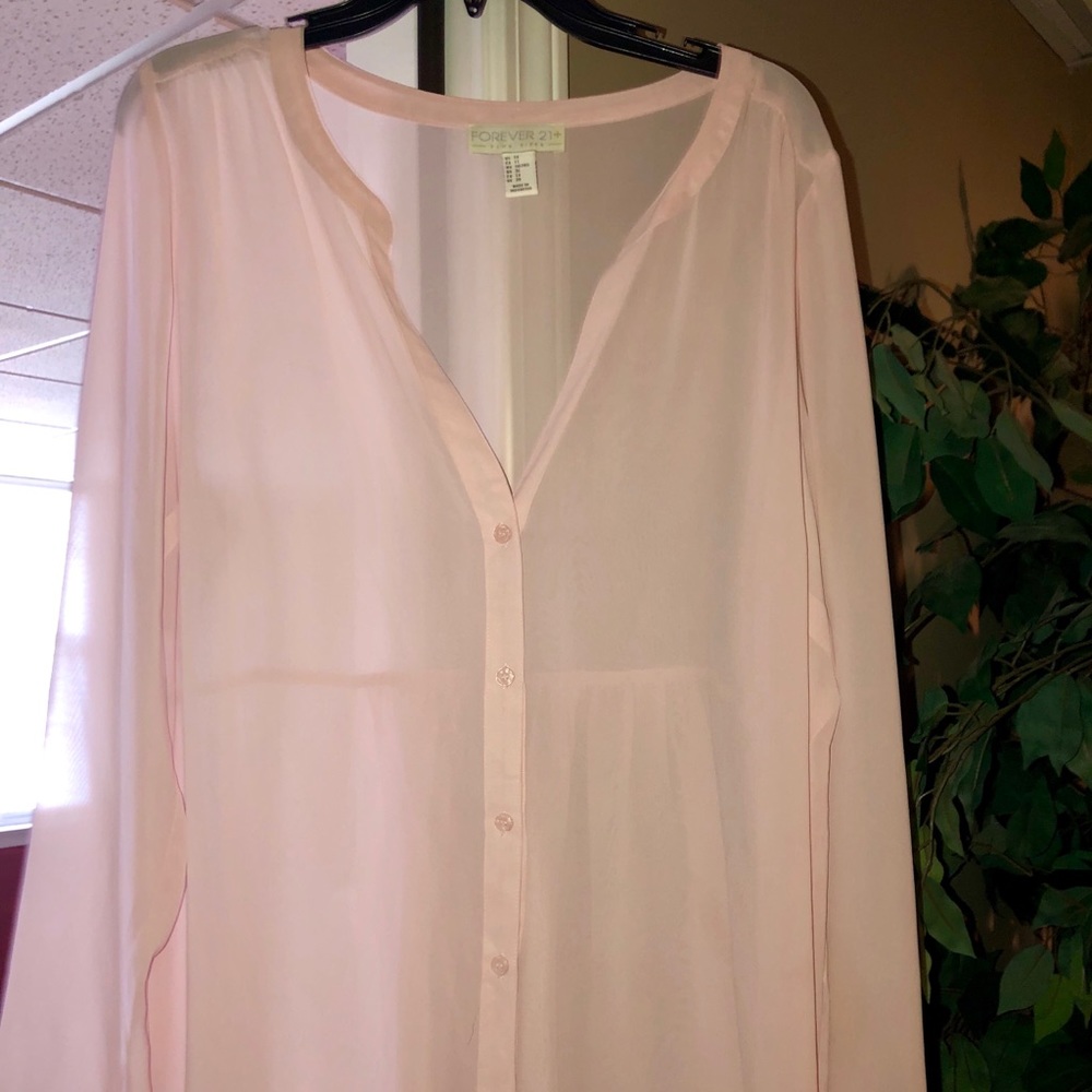 Pink sheer shirt